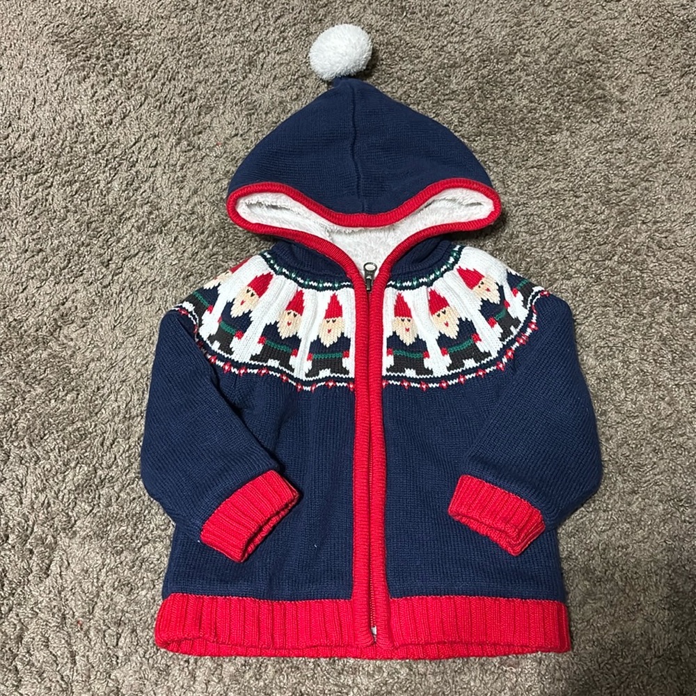 Hanna Andersson fleece lined gnome sweater, size 2T